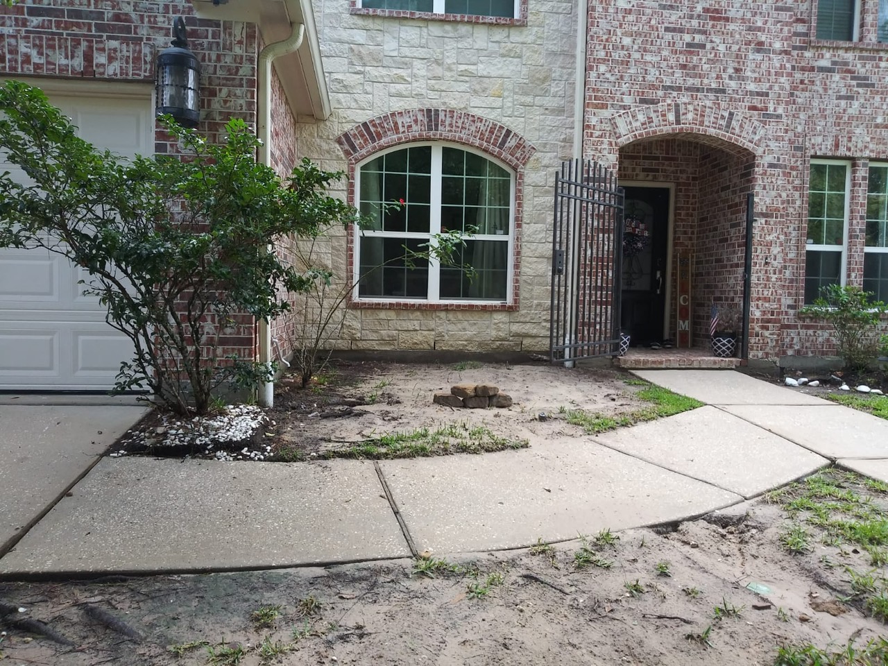 Residential property before complete landscape redesign